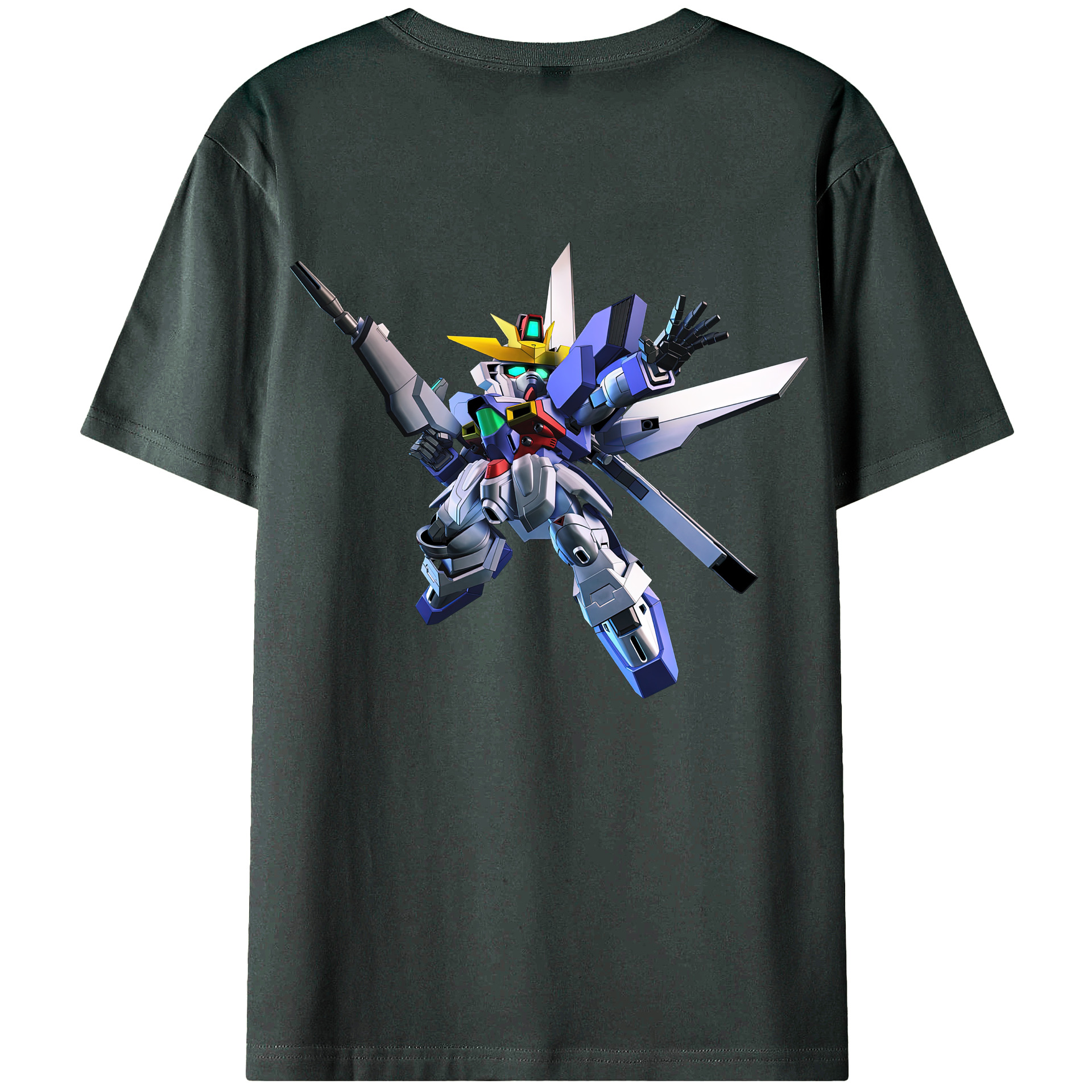 （画像用） 機動戦士ガンダム Mobile Suit Gundam 綿100％ メンズ半袖Tシャツ（バックプリント） 通気性